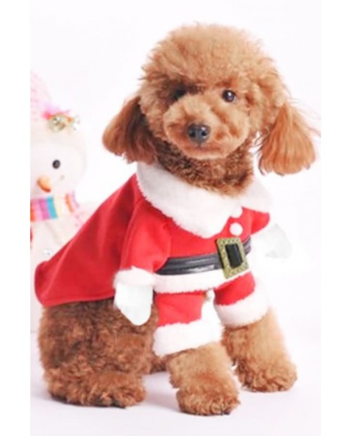 Red Christmas Santas Cute Pets Costume