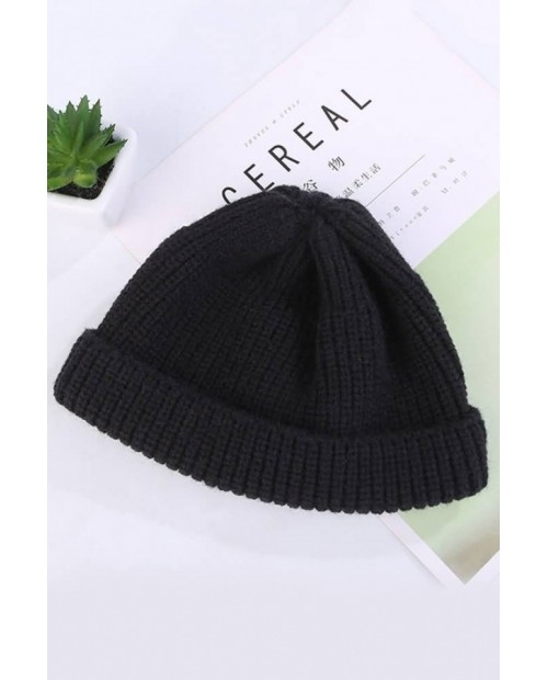 Cable Knit Fold Over Beanie Hat