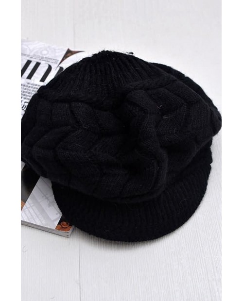 Cable Knit Thicken Newsboy Cap