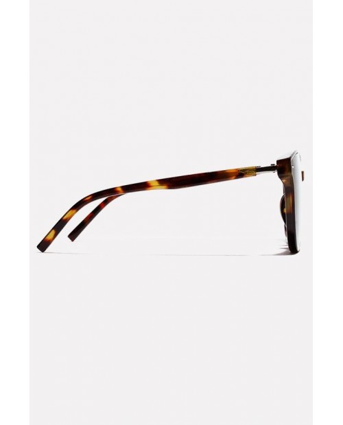 Brown Plastic Full Frame Retro Round Sunglasses